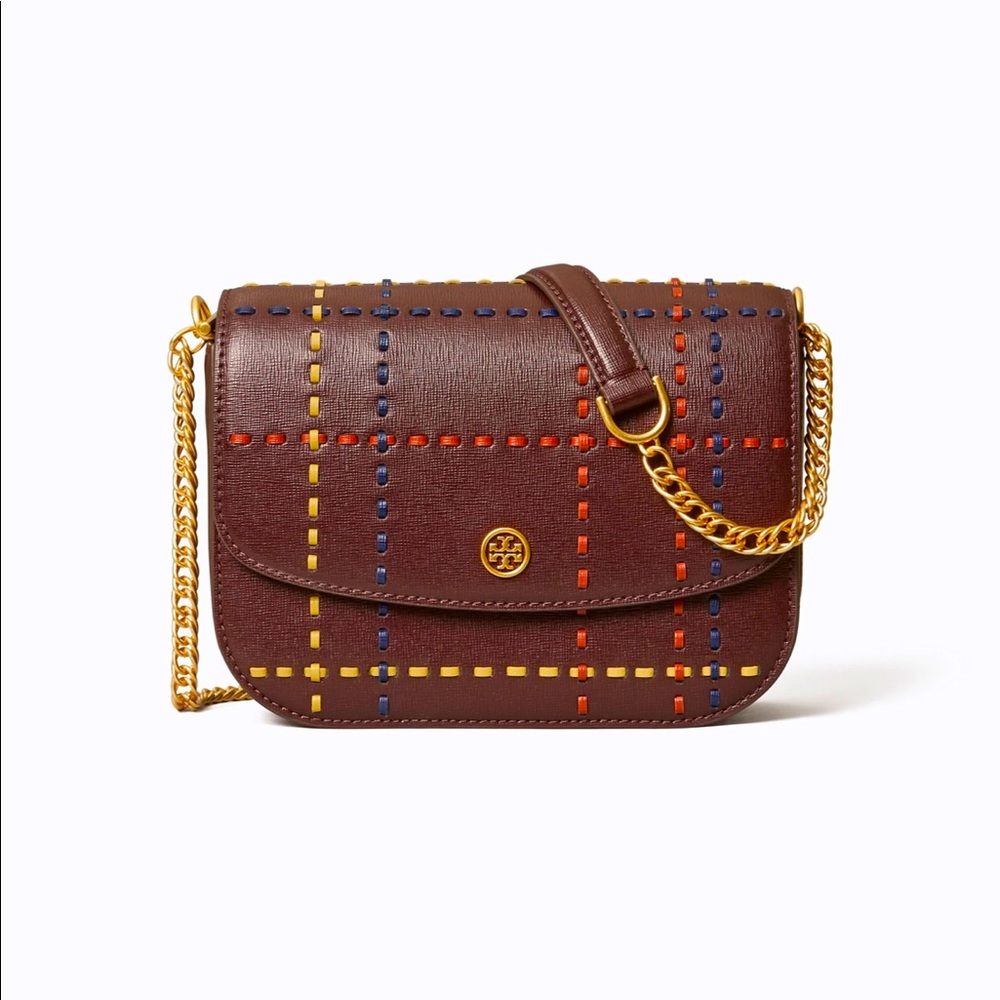NWT Tory Burch Woven Plaid Convertible Bag